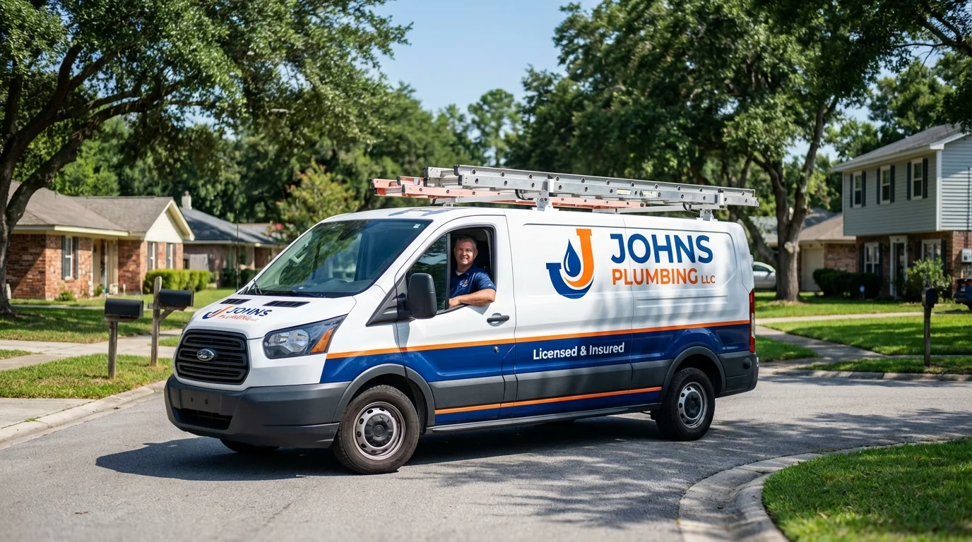 Johns Plumbing LLC service van in Bladenboro, NC