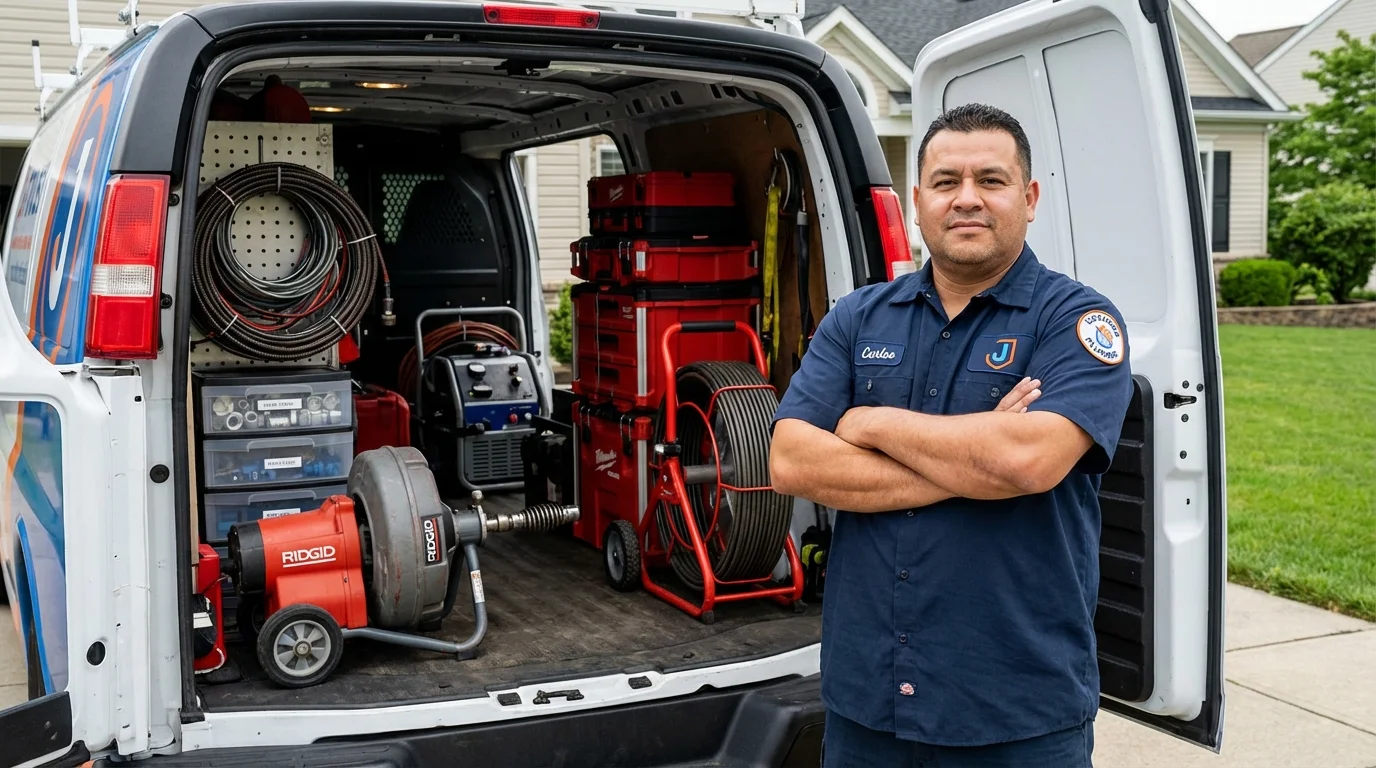 Professional drain cleaning equipment and Johns Plumbing LLC plumber in Bladenboro