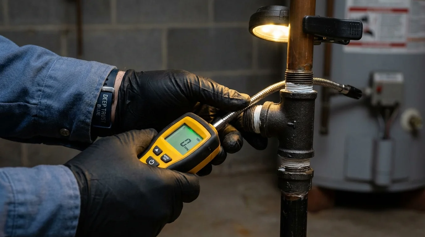 Gas leak detection with electronic sniffer by Johns Plumbing LLC in Bladenboro